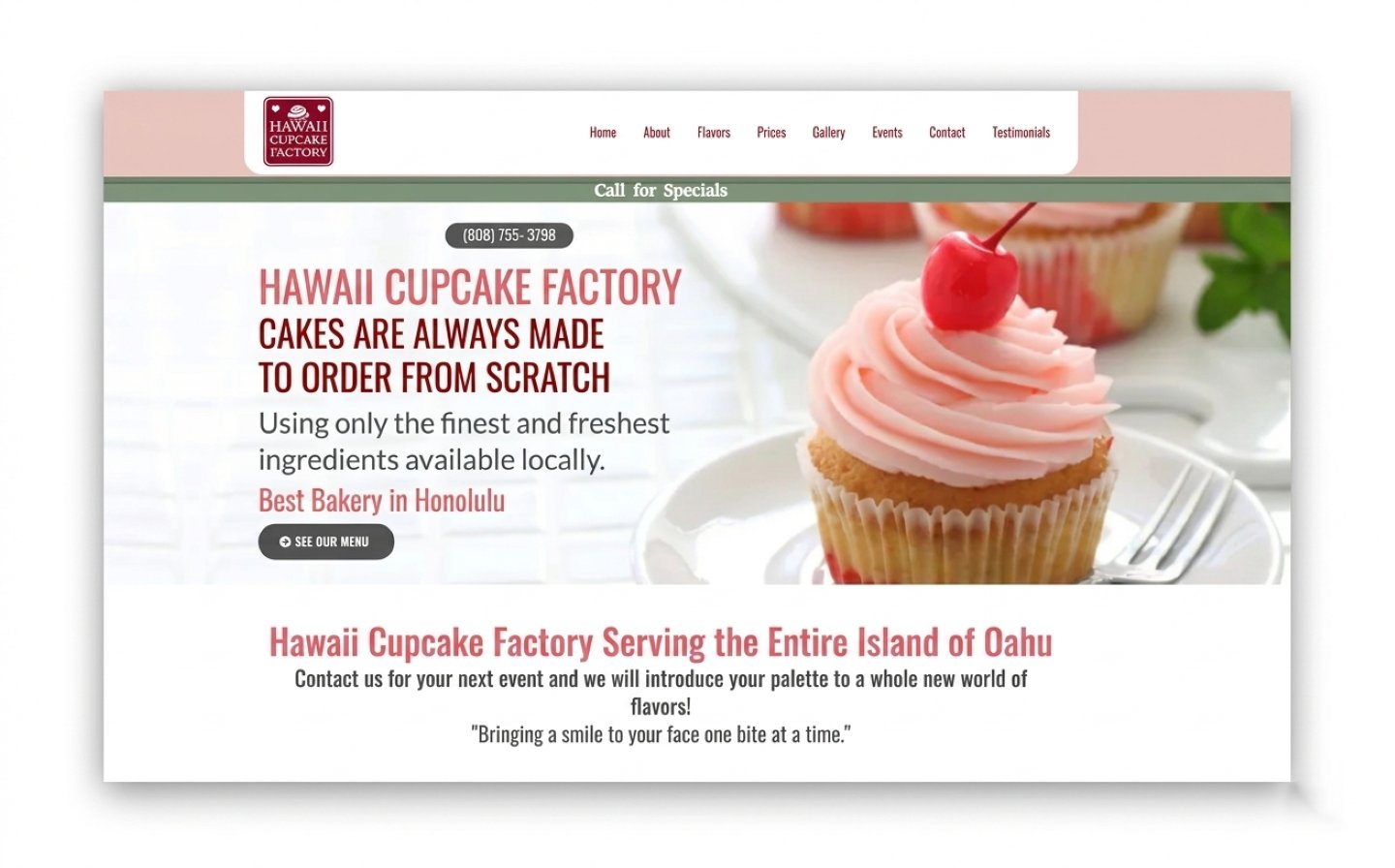 Hawaii Cupcake Factory original website